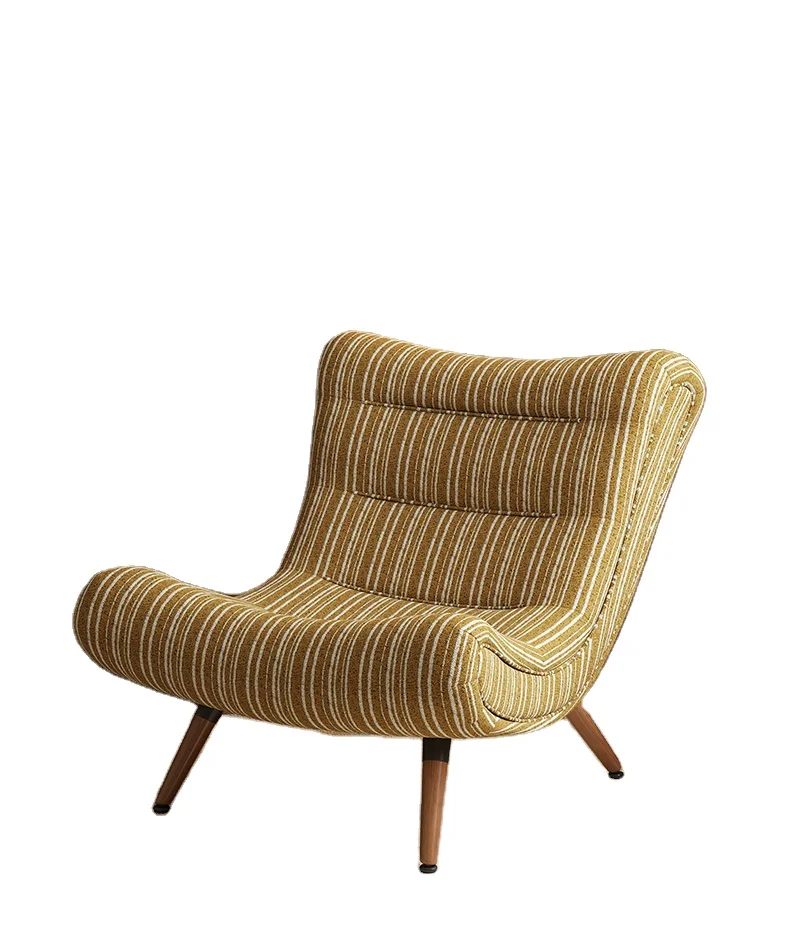 

!@！@Fashion Simple Personality Leisure Sofa Solid Wood Chair Light Luxury Velvet Single Sofa Living Room Chair