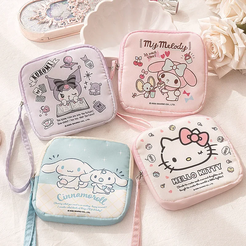 

Cute Cartoon Kuromi Hello Kitty Makeup Bag Kawaii My Melody Japanese Girls Lipstick Storage Bag Wallet Handbag Birthday Gifts