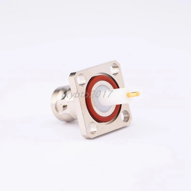 RF Coaxial Connector BNC-KFD Four-hole Square Plate Flange (17.5 × 17.5mm) Microstrip Welded Plate Female Base