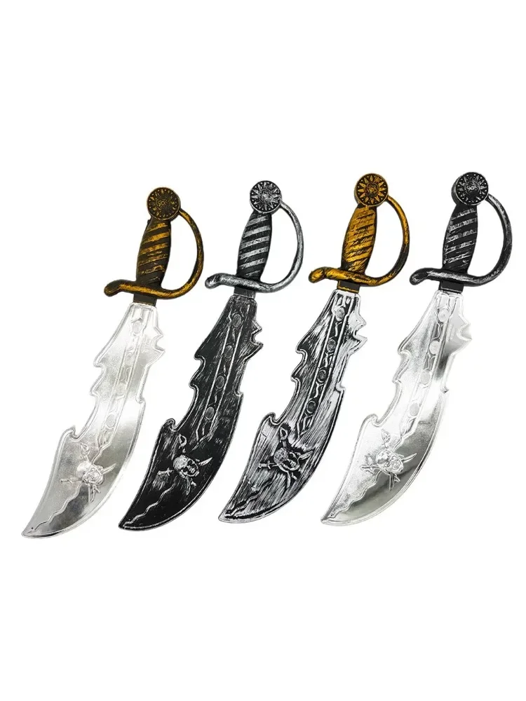 Adereços para fantasia de festa de feriado, espada pirata, machete de pirata, acessórios de fantasia de plástico, festa de dança