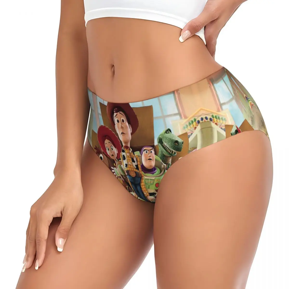 Desenhos animados personalizados Toy Story Calcinhas para Mulheres, Cuecas Respiráveis, Cuecas Femininas, Roupa Interior