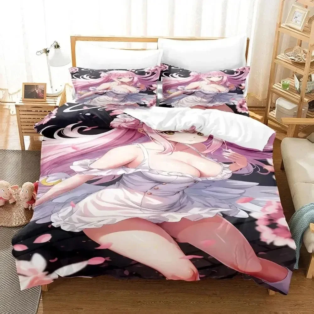 Anime Misono Mika Blue Archive Bedding Set Duvet Cover Bed Set Quilt Cover Pillowcase Comforter king Queen Size Boys Adult