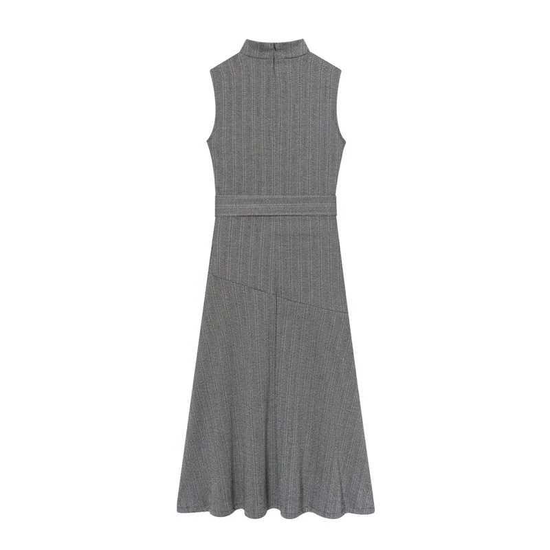 Vestido de sarja na moda feminina com cinto moda sexy 2025 outono sazonal vestido sexy na moda