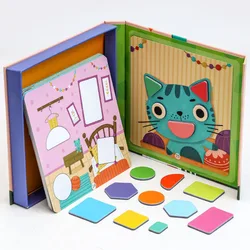 Magneten Puzzel Baby Speelgoed Montessori Materialen Geometrische Vorm Matching Educatief Speelgoed Voor Kinderen Magnetische Tangram