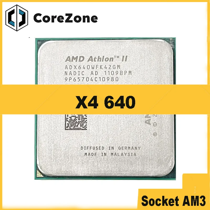 Athlon II X4 640 X4-640 3GHz Quad-Core CPU Processor ADX640WFK42GM Socket AM3