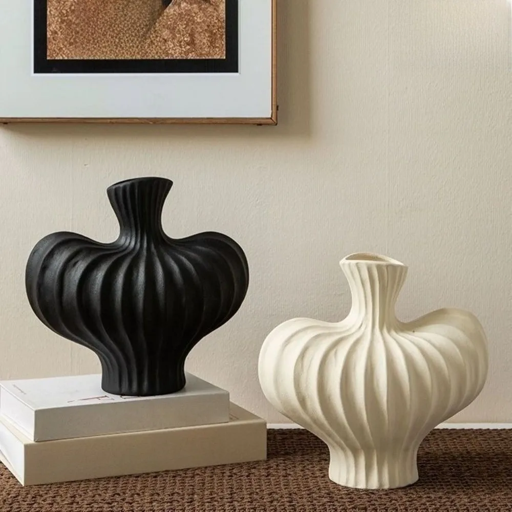 Durable Irregular Shape Vase Imitation Ceramic High-end Water Cultivation Vase Solid Color Desktop Decor Flower Arrangement Vase