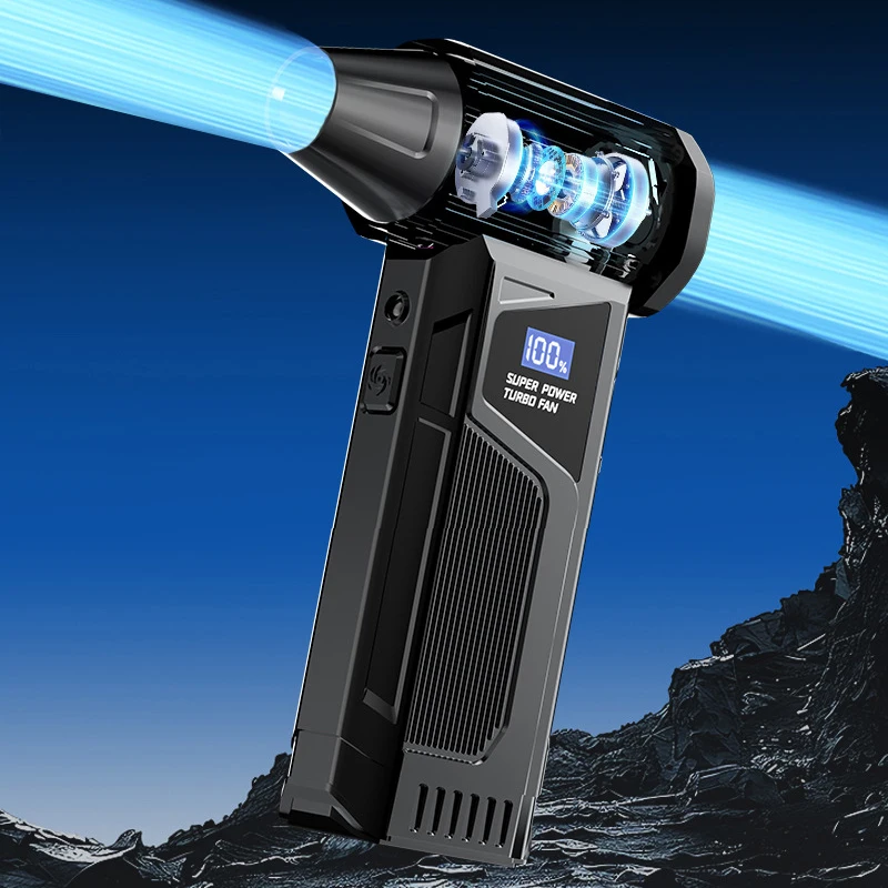 Xiaomi Turbo Jet Blower Brushless Motor Electric Powerful Jet Fan LED Light Digital Display USB Charging Portable Cleaning Tool