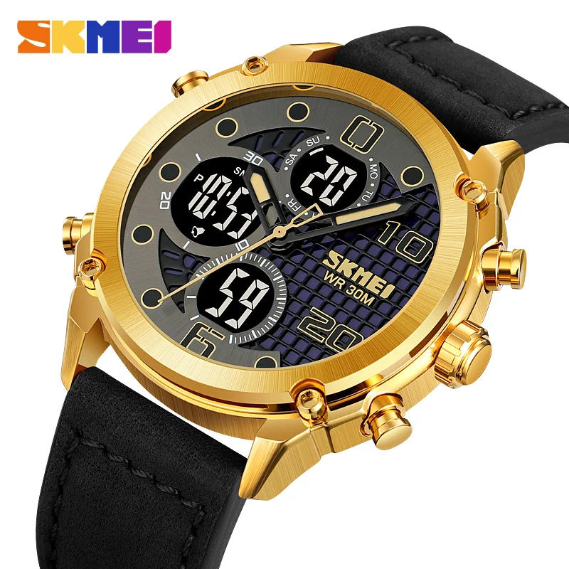 

SKMEI Men Watch Top Brand Luxury Business Mens Electronic Watches 3Time Calendar Waterproof Alarm Clock Sport Watch Reloj Hombre