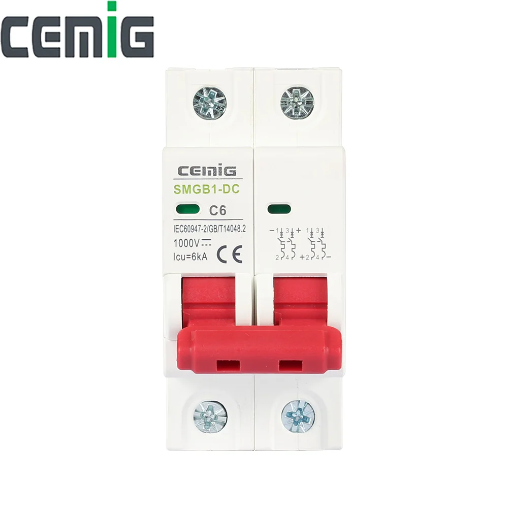 

2P DC1000V Solar MCB Miniature Circuit Breaker Overload And Short Circuit Protection DC Switch 6-63A Photovoltaic PV