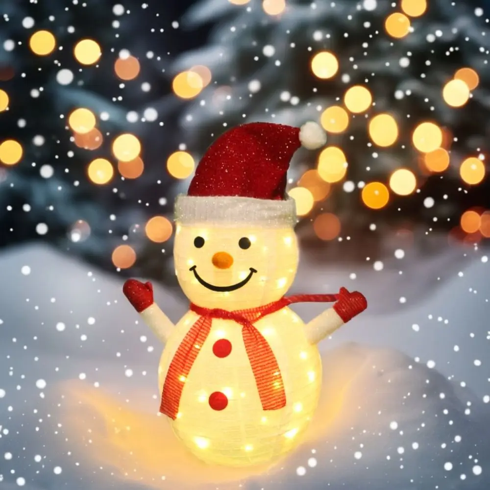 Waterproof Collapsible Snowman Lights Cartoon Metal Frame Penguin Santa Lights Cute with LED Lights