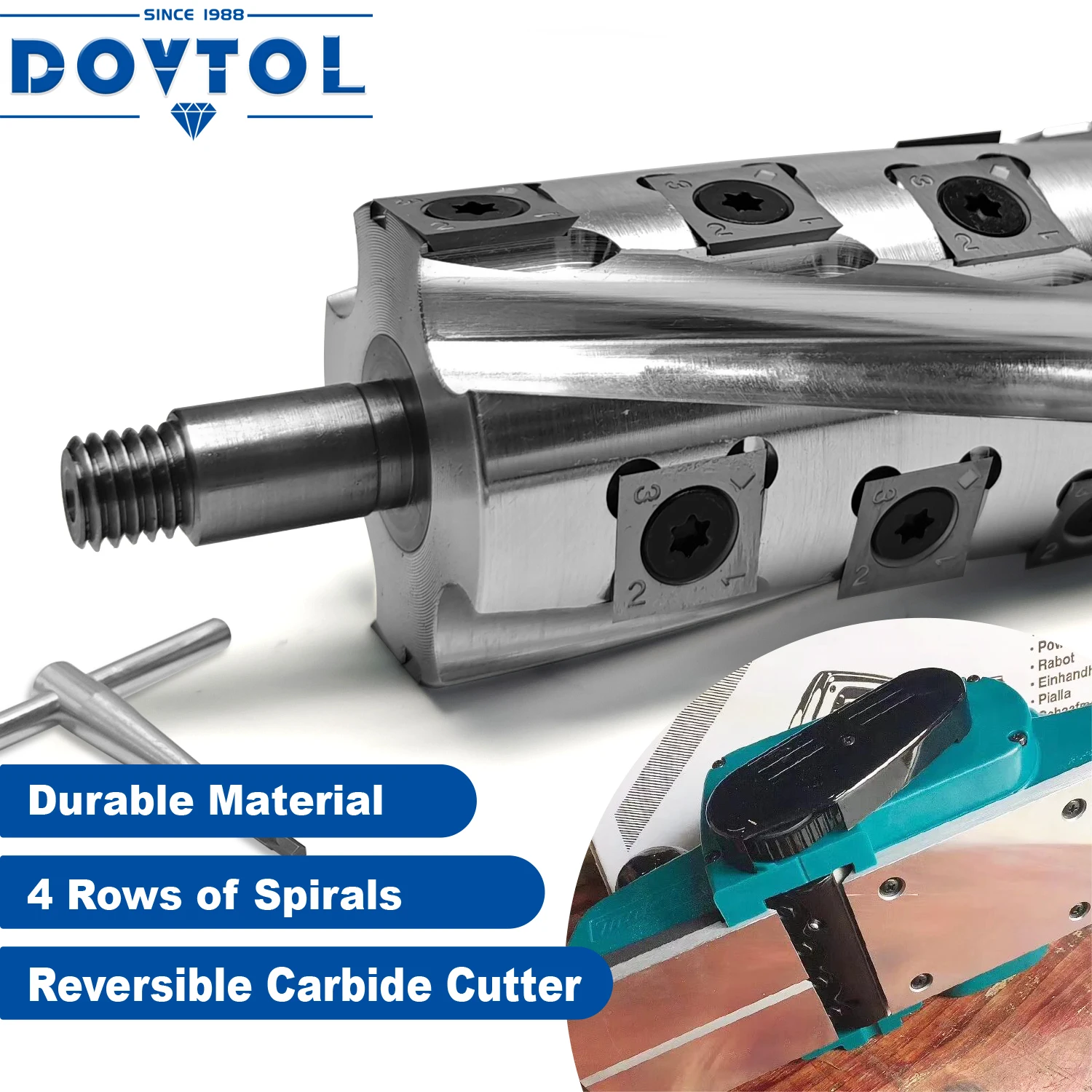 งานไม้เครื่องมือ helical เครื่องตัดเกลียวหัวเกลียวใบมีดเพลาสําหรับ makita 1911B ไม้กบ Thicknesser เครื่องกบใบมีด