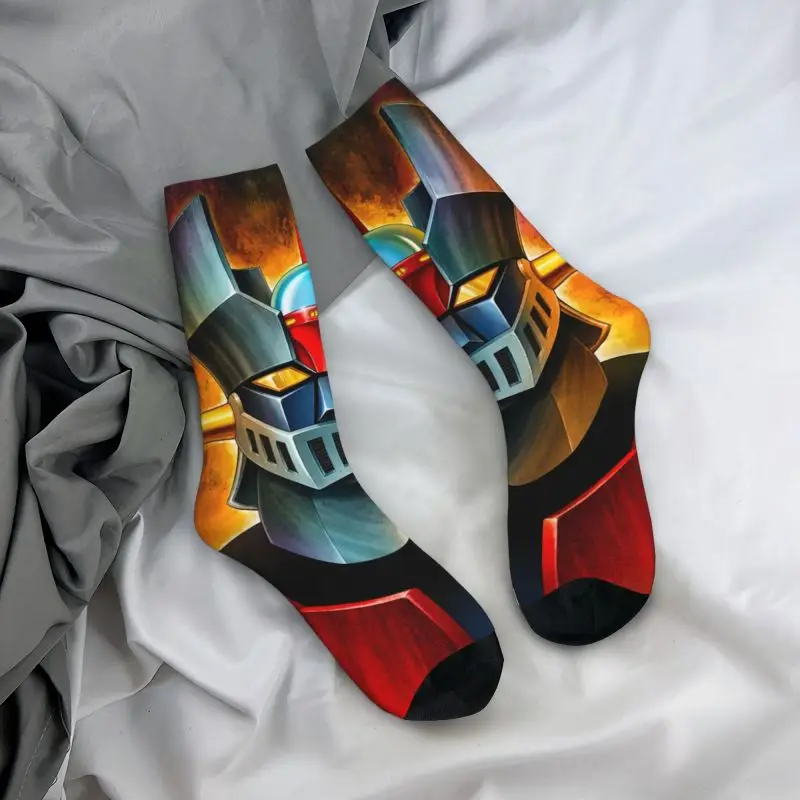 Fashion Print UFO Robot Mazinger Z Socks for Men Women Stretchy Summer Autumn Winter Anime Manga Crew Socks