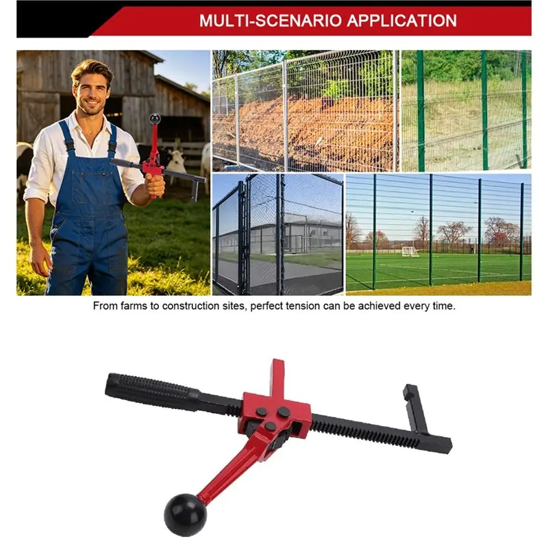 [NEW!A08R】 Fence Stretcher Tool For Chain Link Ratchet Wire Mesh Tightener And Puller For Farm, Ranch And Yard Applications