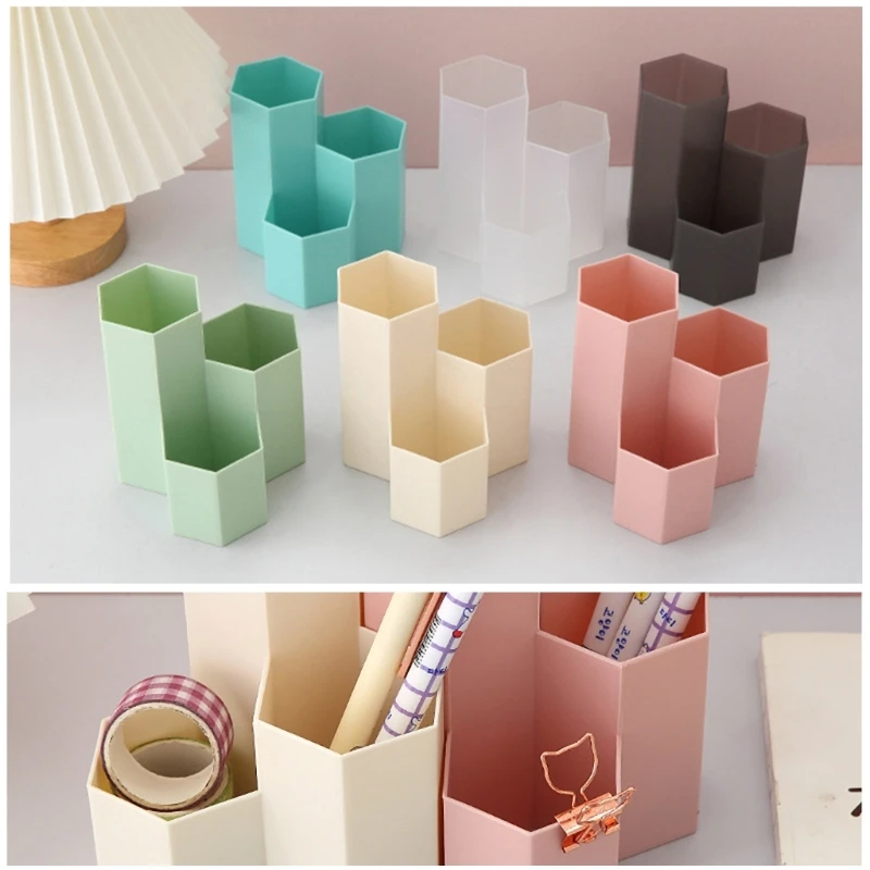 3 Lattices Cosmetic Storage Box Container Household Decoration Supplies for Pencil Pen Stationery Makeup Brush Supplie