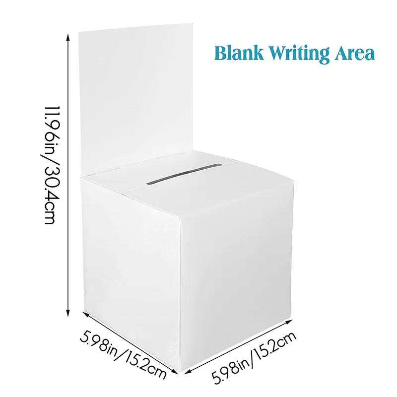 JY-24 pezzi scatola urna per urna scatola urna scatola per donazioni per la raccolta dei fondi, scatola di cartone con slot, 6 x 6 x 6 pollici