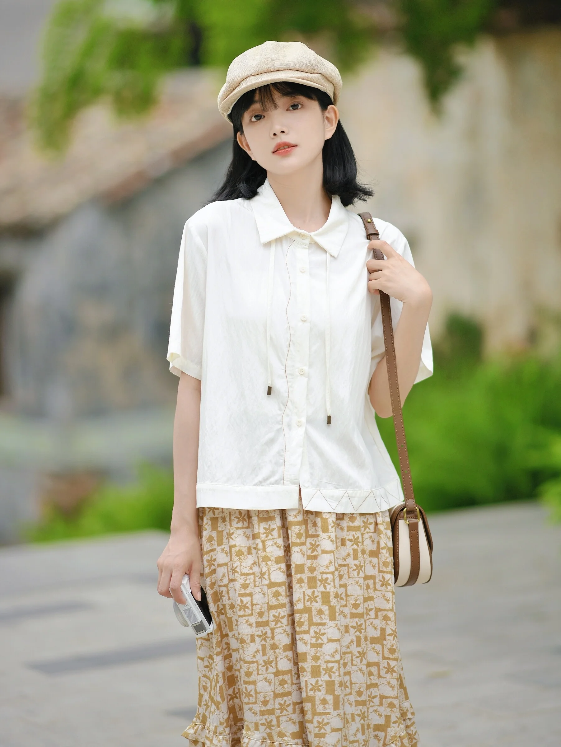 

Original Design ort Sve irt Thin Sle Versatile Decoration Pendant Chinese New Retro Personali Women's Cotton irt