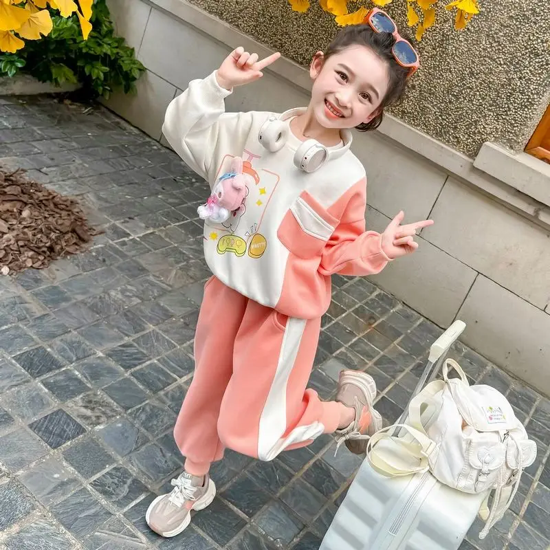 Mijn Melodie Kawaii Sanrio Ins Mooie Pop Kinderen Capuchon Kleding Schattige Cartoon Baby Mode Vrije Tijd Shirt Broek Geschenken Voor Kinderen