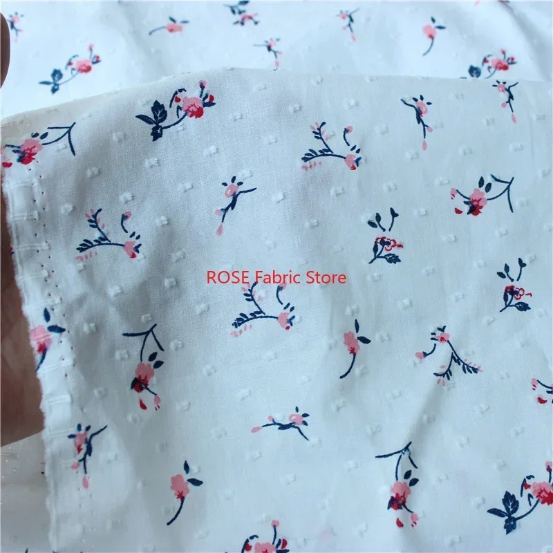 

Small Floral Printed Cotton Fabric Polka Dot Fabric For Baby Cotton Fabric, Blouse, Curtain Fabric, Garments Crafts Sewing