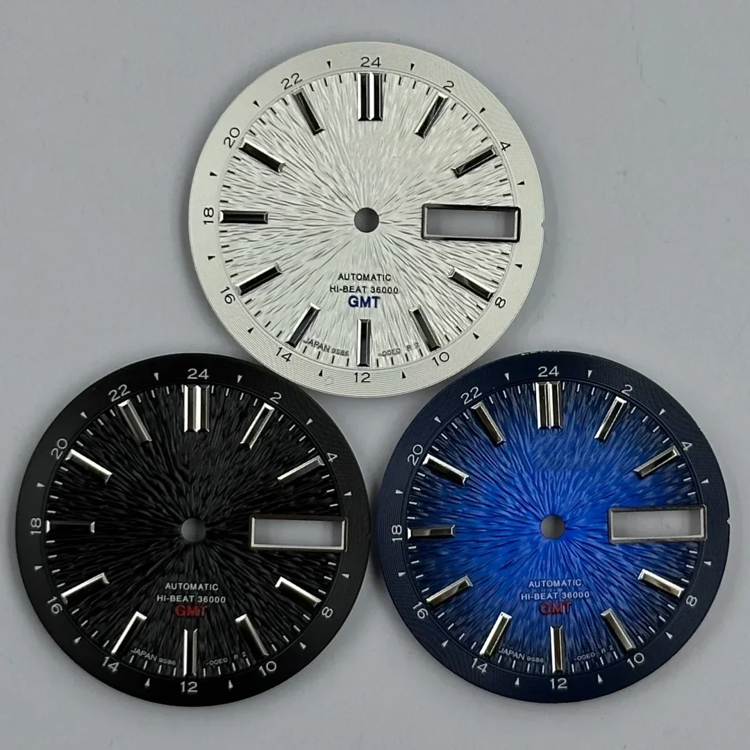 

202528.5mm Gradient Sand Radial Texture Hi-Beat 36000 Watch Dial Suitable for GMT NH35/36 Automatic Movement NH35 Case Mod Parts