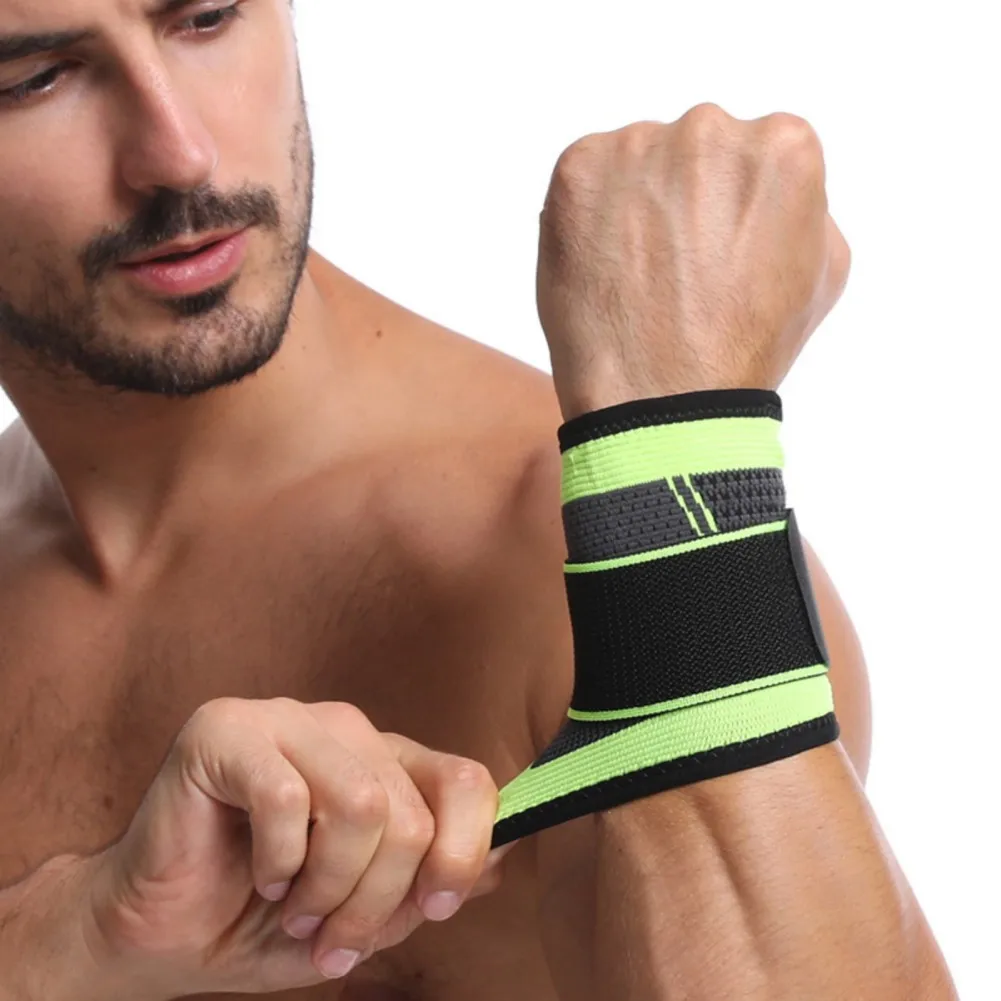 Strap Adjustable Knitted Nylon Wrist Guard Hand Sweat Absorbing Comfortable Breathable Wristbrace