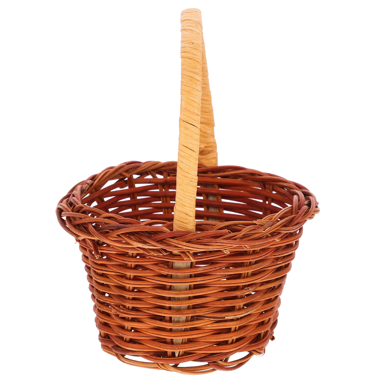

Mini Woven Rattan Basket Hand Decor Storage Small Desk Home Garden Wedding Office Rustic Delicate Design Miniature Flower Basket
