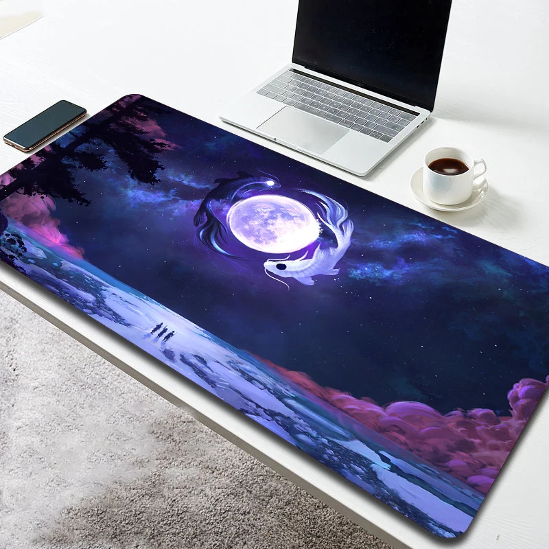 400x900 Large Size Fish Mange Art Mouse Pad Notebook Keyboard Table Pad XXL Gamer Anti Slip Anime Mousepad Stuff Accessories Rug