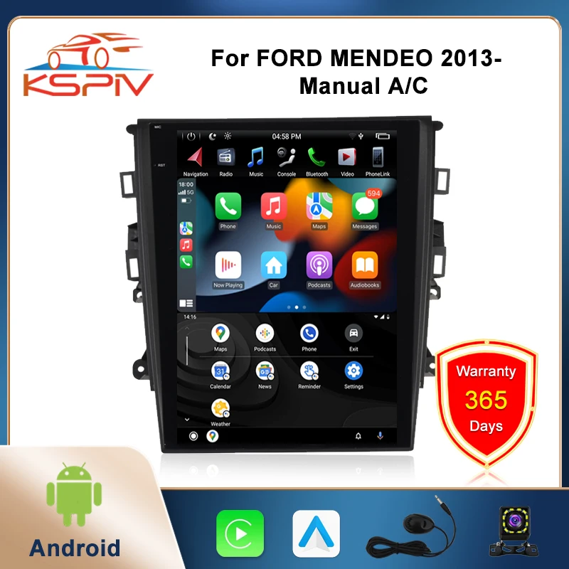 

Android 12.1inch Touchscreen Carplay auto GPS Navigation Multimedia Player Stereo for FORD MENDEO Fusion MK5 2013- Manual A/C