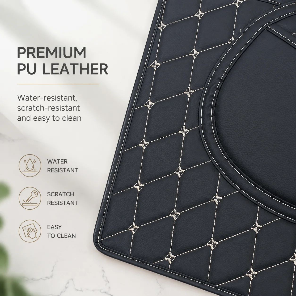 Car Seat Back Anti‑Kick Protector Cover,3‑Point Fixed Wear‑Resistant Dirty‑Proof Mat With Storage Pocket For Sedan SUV MPV