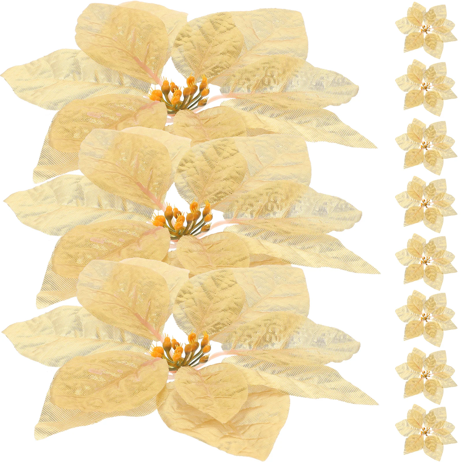 

28Pcs Artificial Christmas Flowers Xmas Poinsettia Decorations Bright Color Reusable Nonfading Party Supplies Christmas Flowers