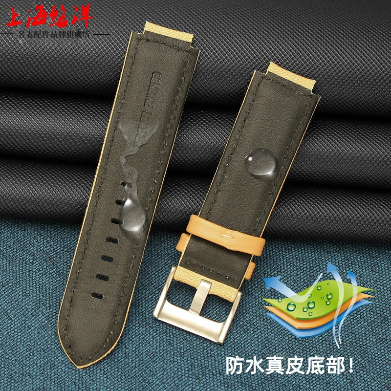 Matte Leather watchband for TIMEX tidal compass IQ series T2N720 T2N721 T2N739 Nylon Canvas watch strap 24 * 16MM bracelet