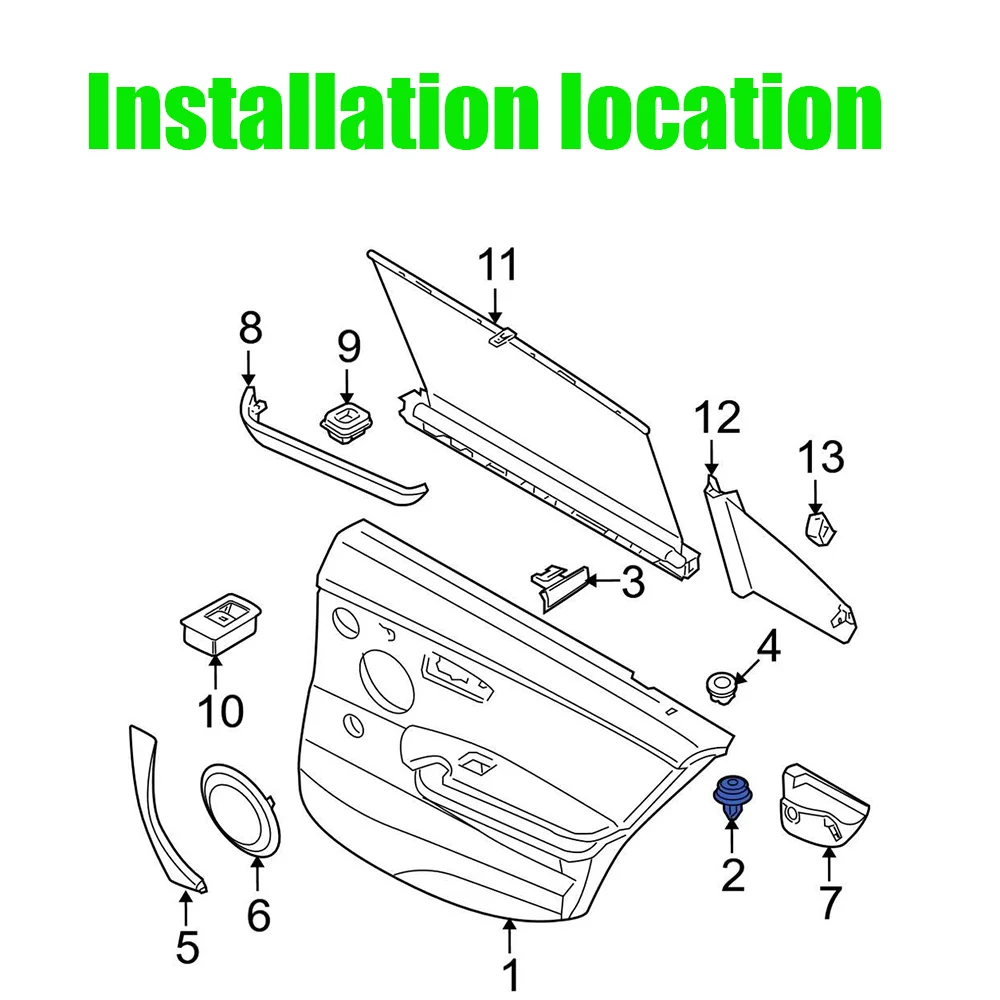 10X For BMW X5 E53 2000 2001 2002 2003 2004 2005 2006 Car Front Rear Door Card Panel Rivets Lining Trim Clips 51418224768