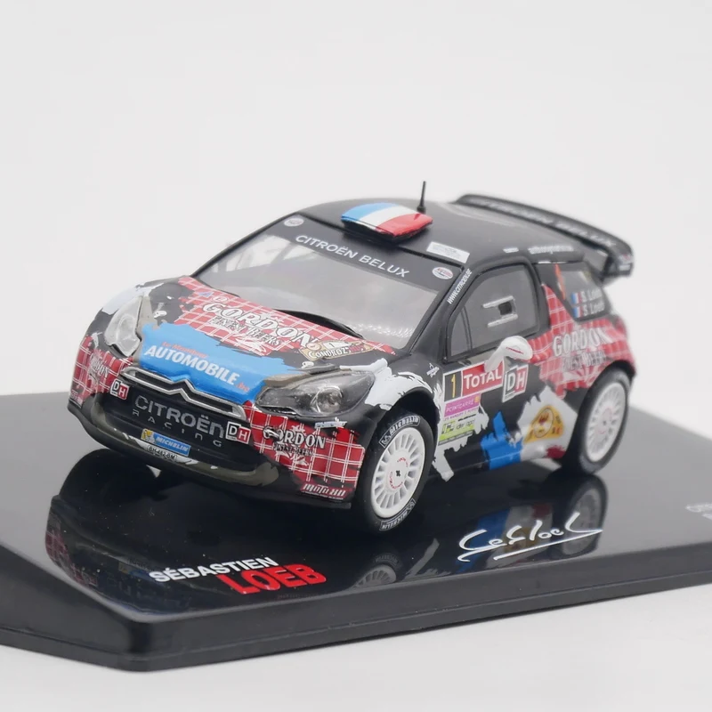Druckguss Ixo 1:43 Maßstab Citroen DS3 WRC 2013 Loeb Citroen Loeb Rallye-Auto Legierung Auto Modell Sammlerstück Spielzeug Geschenk Souvenir Display