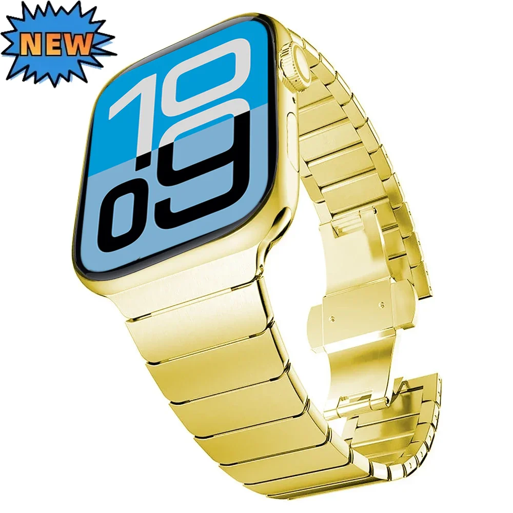 Metal Link Bracelet for Apple Watch Band 49mm 46mm 42mm 45mm 41mm 44mm40mm Wristband for iWatch 11 10 9 8 7 6 5 4 SE Correa Belt