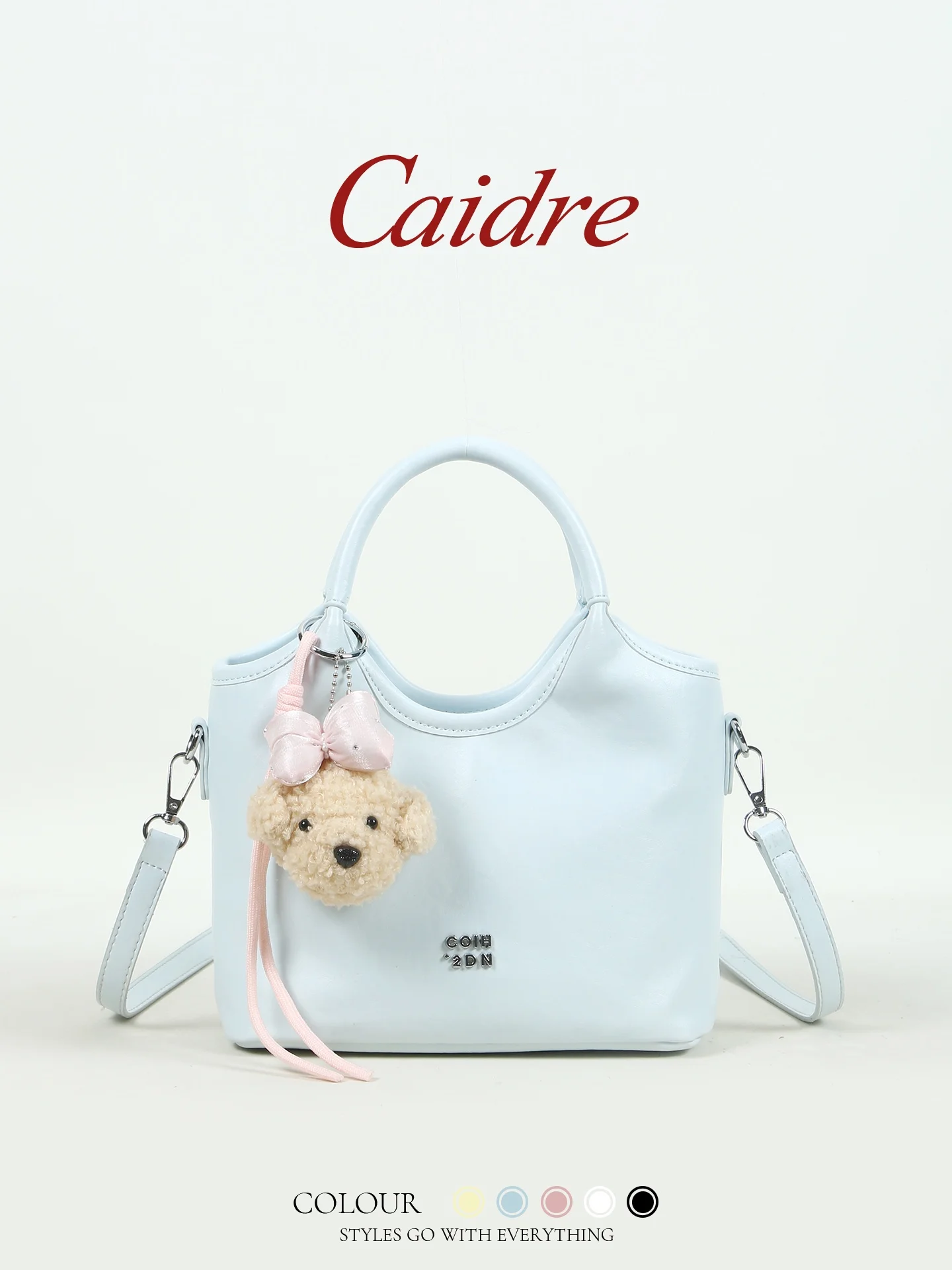 

Caidre Commuter Tote Bag Women's Shoulder Crossbody Bag Stylish Korean Style Pure Color Soft PU Material Medium Size