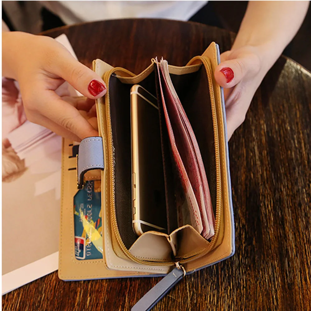 2024 Wallet Women\'s Large Capacity Bag Student Hollow Leaf Mobile Zero Wallet Hot Selling Long Women\'s Multi