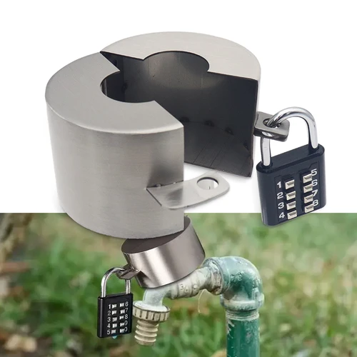 Imagen 1 del producto Cerradura de grifo para exteriores, manguera antirrobo, bloqueo de puerta giratoria de hierro, tanque Industrial, válvula de bola de botella de Gas, seguridad con candado