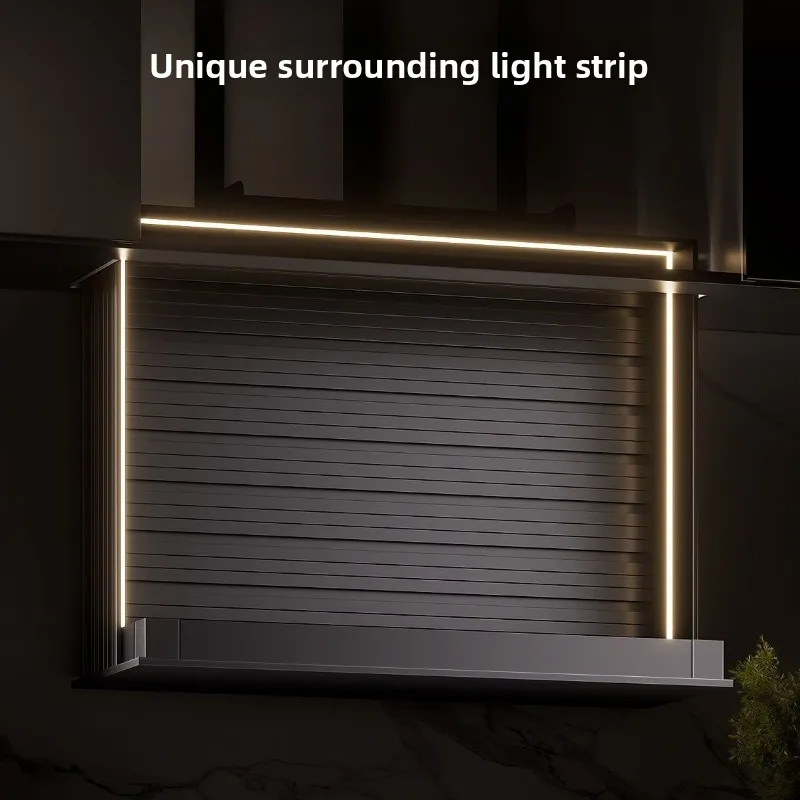 Kitchen cabinet drop-down seasoning basket vertical lift basket electric intelligent voice touch control cabinet