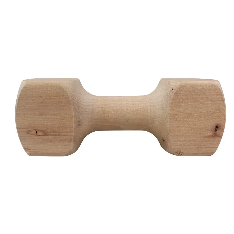 Safe and Durable Chew Dumbbell Dog Toy Durable Solid Wood Dog Chew Bone Toy