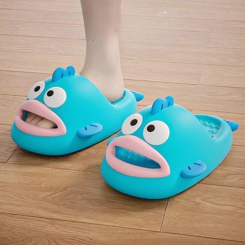 Sanrio Hangyodon Anime Slippers Kawaii Cartoon Children Home Non-slip Thick Sole Sandals Slippers Cute Girly Heart Holiday Gifts