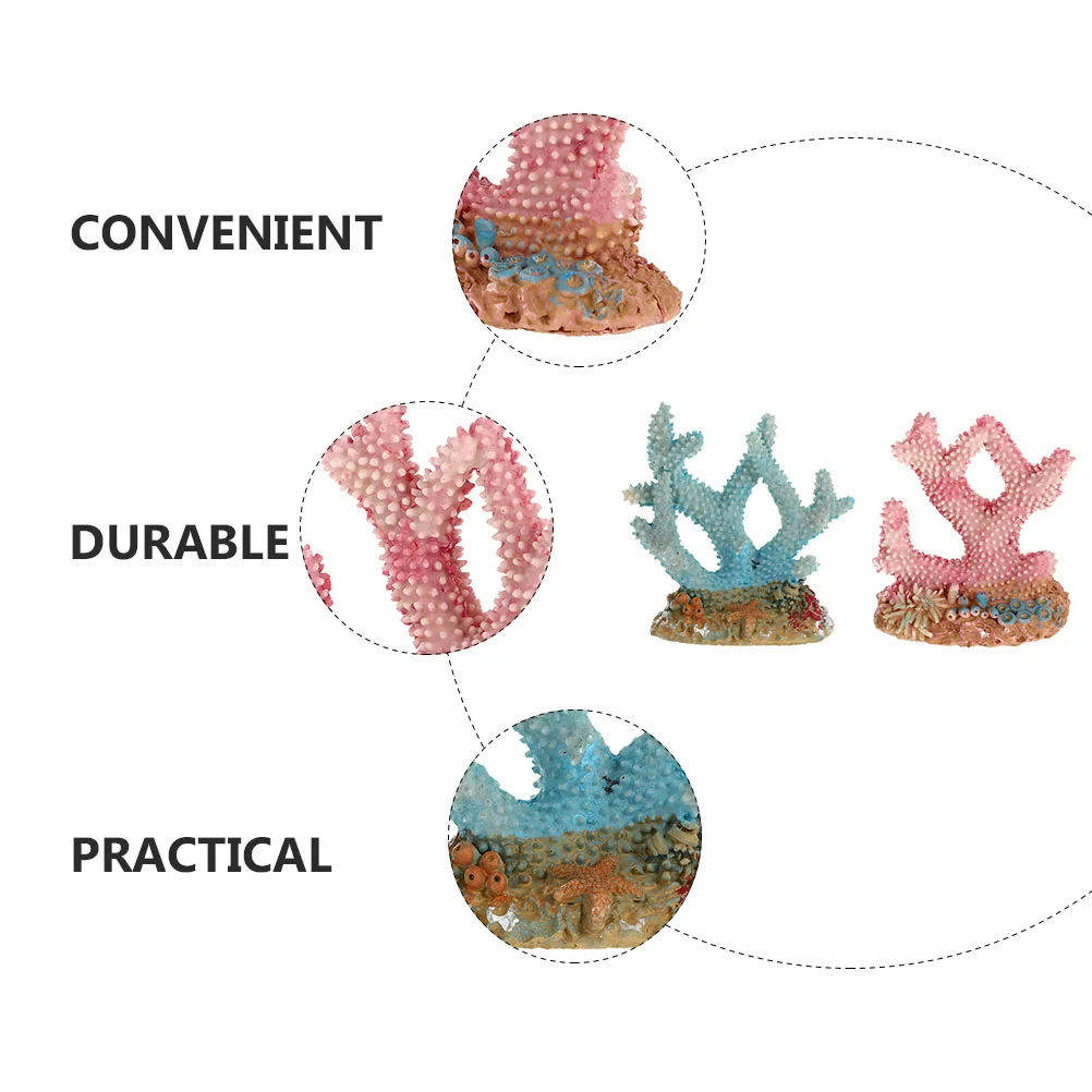 

2 Pcs Coral nament Fish Tank Aquarium Resin Statue L scaping Decor Craft Decoration Home Decor Glass Water Tank Pet Supplies