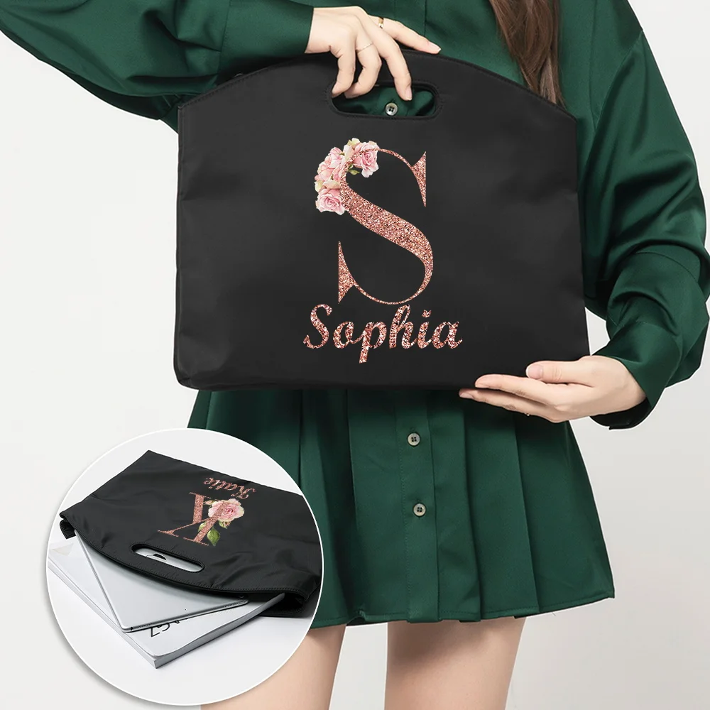 شخصية مخصصة اسم الملحق حقيبة مكتب الأعمال المحمولة العمل التنقل أكياس المرأة حقيبة يد وثيقة الكمبيوتر