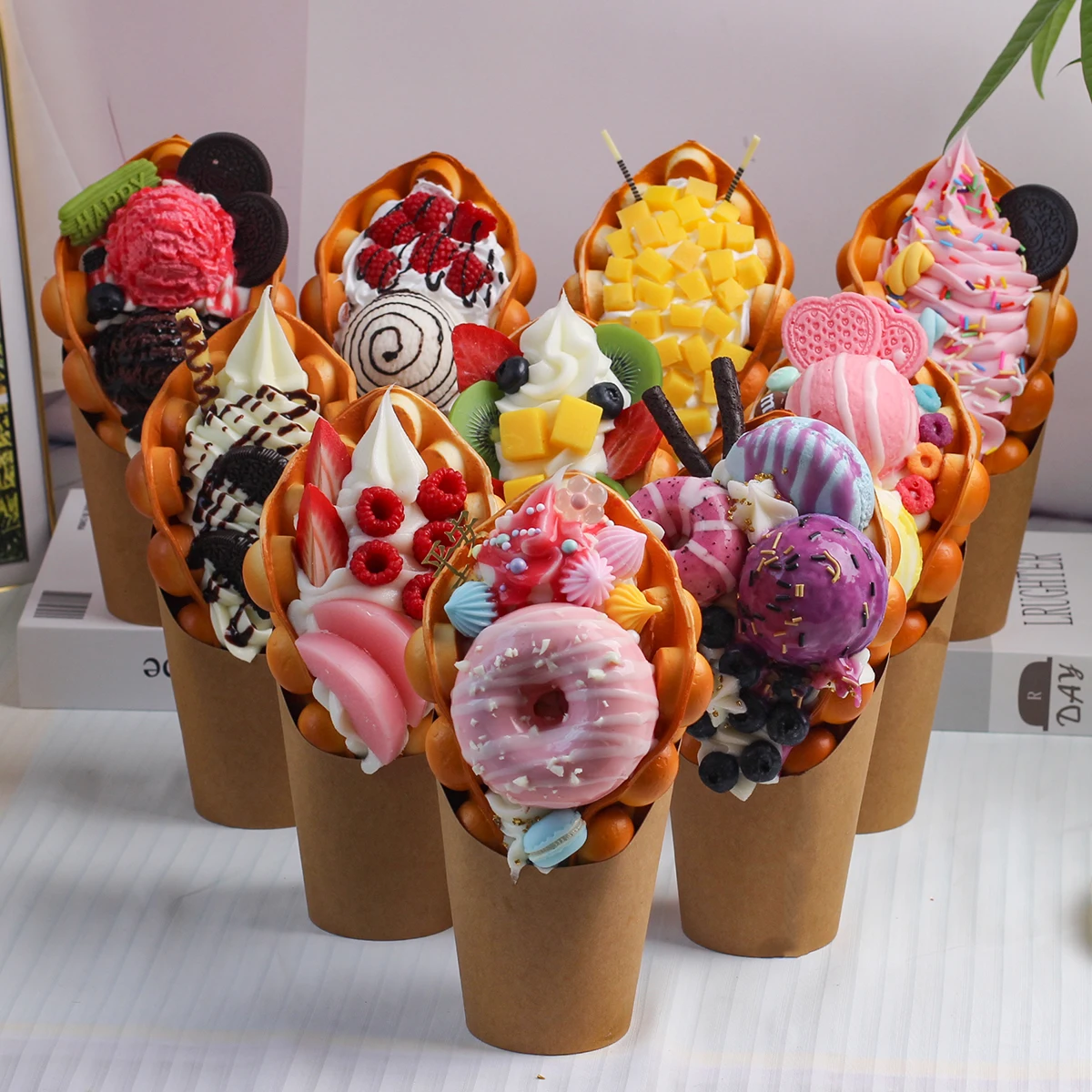 

1PCS Egg Yolk lce Cream Model lce CreamFood Props Fake Egg Yolk Samples Show GourmetSnacks