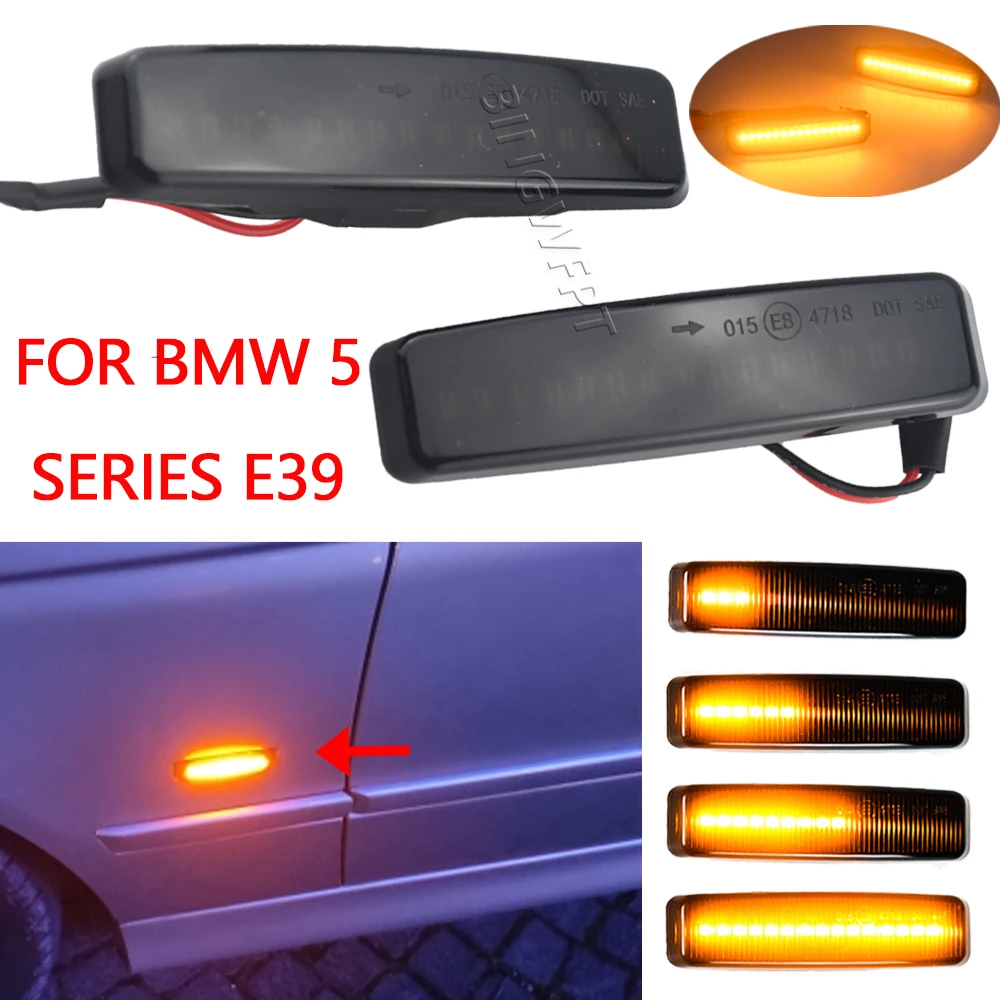 For BMW 5 Series E39 (09.1995-06.2003) Side Marker LED Dynamic Turn Signal Light Flasher Flowing Water Blinker Flashing Light