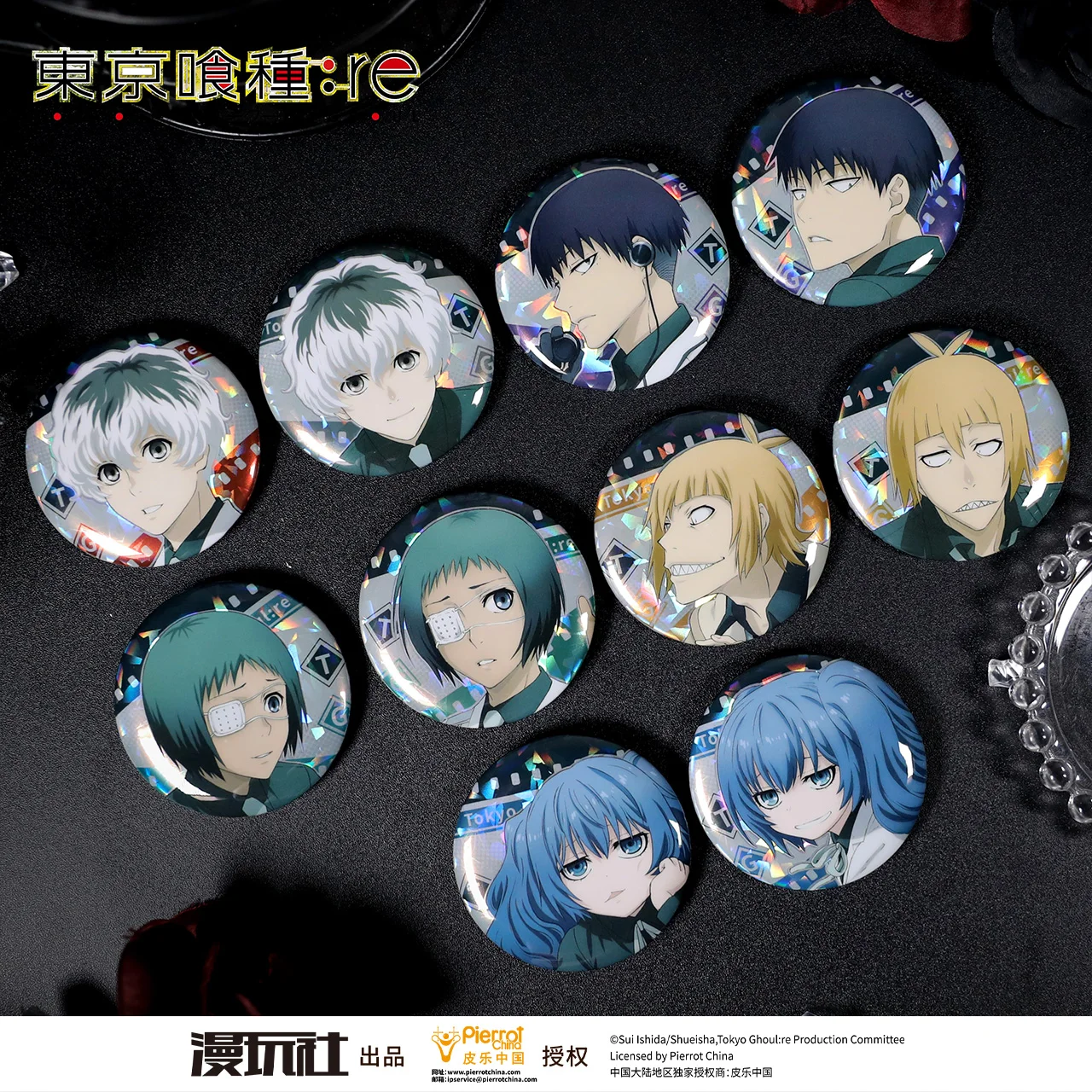 Tokyo Ghoul Re Sasaki Haise Arima Kisho Shuu Tsukiyama China Official Authorization Film series Badge 10Pcs/Set