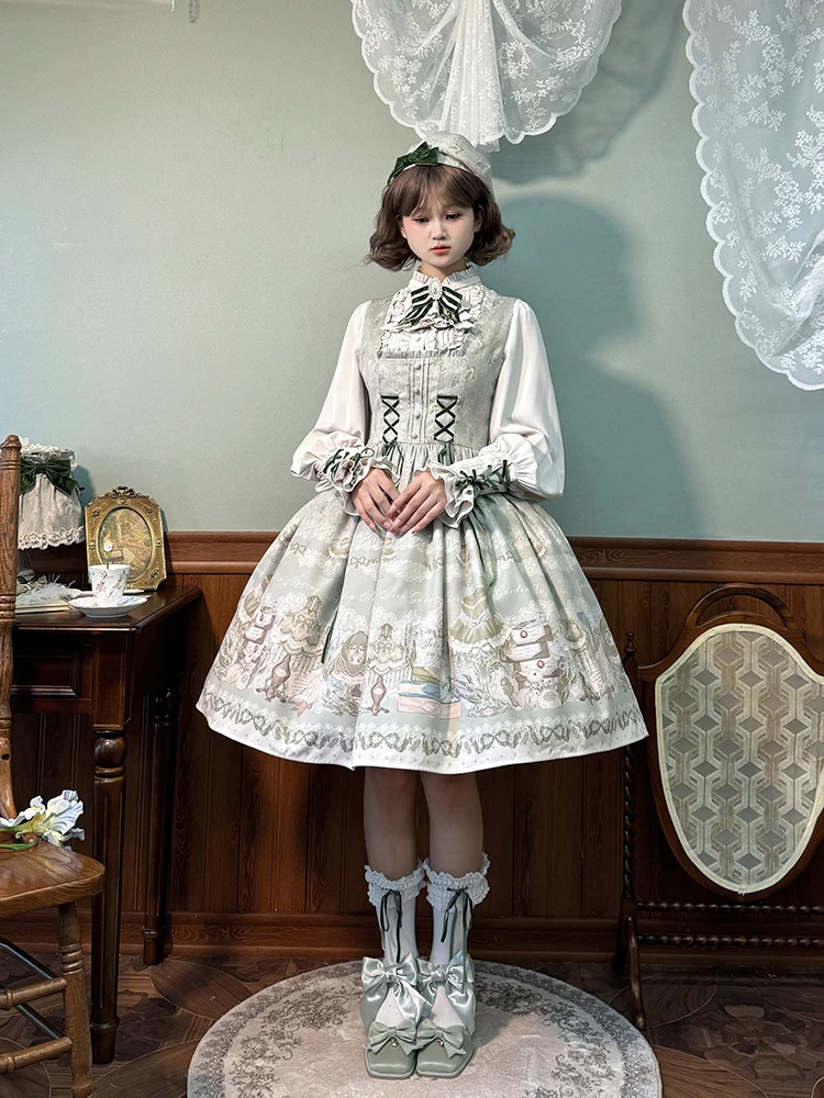 

PRE ORDER / 5 months ~Iris Study Room~Elegant Lolita JSK Classic Lolita Dress With Square Neck by Alice Girl