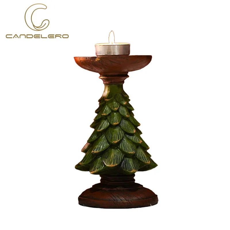 

Christmas Statues Home Decor Resin Candlestick Sculptures And Figurines For Interior Home Living Room Decoration Christmas Tree