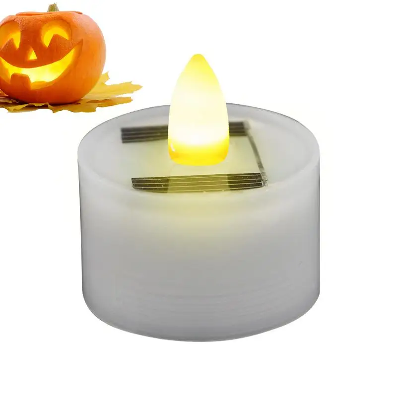 New Solar Power Flameless LED Tea Light Candle Light Power LED Flameless Electronic Tea Lights Lamp For Lantern Garden Home Deco