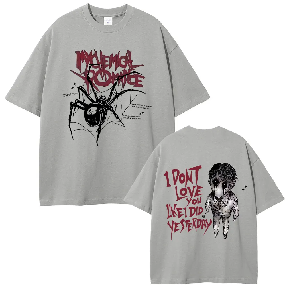 بلدي الكيميائية الرومانسية العرض الأسود أنا لا أحبك كما فعلت أمس تي شيرت الرجال روك الشرير ايمو العنكبوت الجرافيك تي شيرت #6