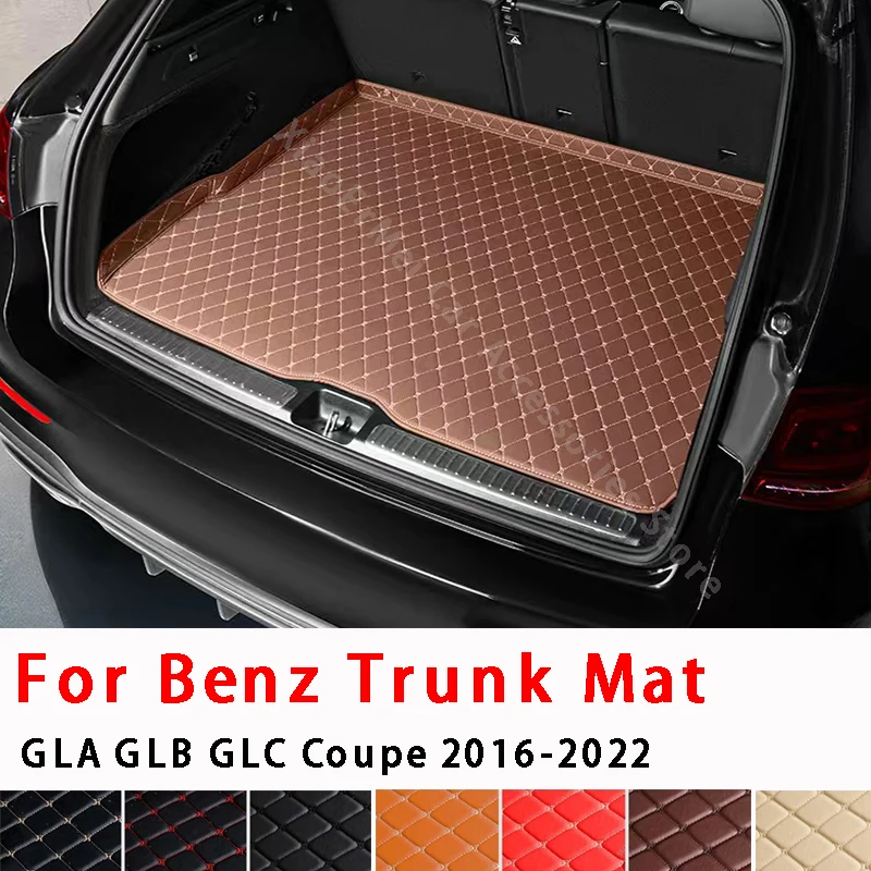 Car Rear Trunk Mat for Mercedes Benz 2016-2022 GLA GLB GLC Coupe Trunk Storage Protector Pad Carpet Liner Tail Car Accessories