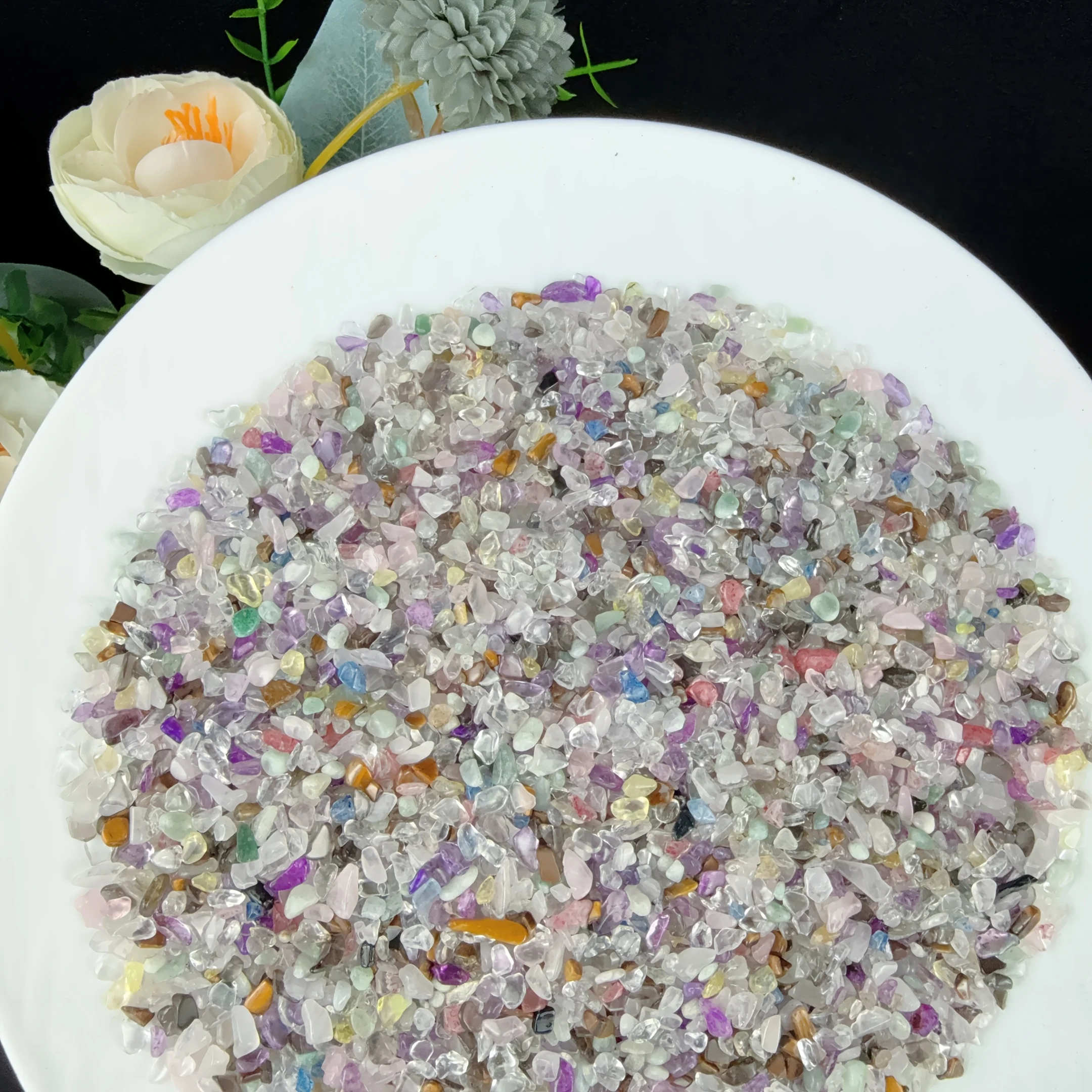 50/150/250g Colored Crystal Crushed Stones, Home Decorative Stones, Flowerpot Filling Decorative Stones, Festival Gifts